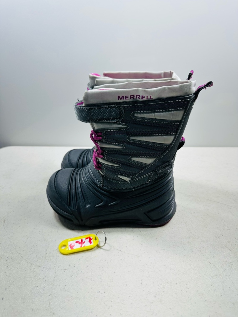 Merrell Gray and Pink Kids Waterproof Snow Boots